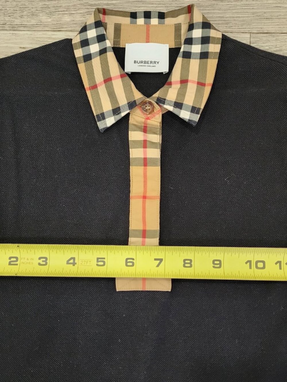 Burberry London Girls Black Nova Check Collared Cotton Shirt Dress Size 6Y - Picture 6 of 8